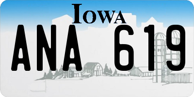 IA license plate ANA619