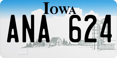 IA license plate ANA624