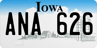 IA license plate ANA626