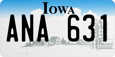 IA license plate ANA631