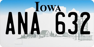 IA license plate ANA632