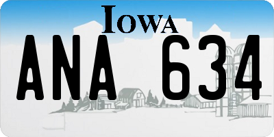 IA license plate ANA634