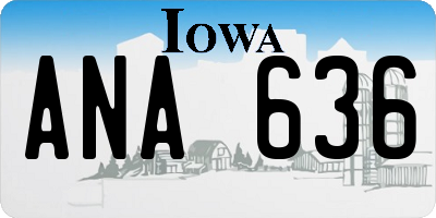 IA license plate ANA636