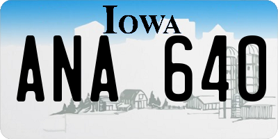 IA license plate ANA640