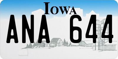 IA license plate ANA644