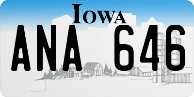 IA license plate ANA646
