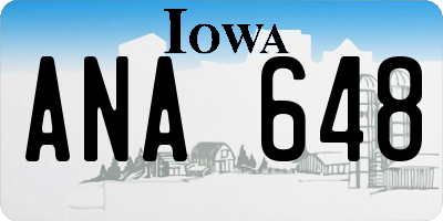 IA license plate ANA648