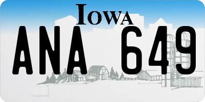 IA license plate ANA649