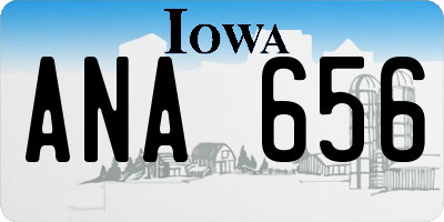 IA license plate ANA656