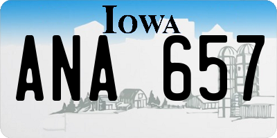 IA license plate ANA657