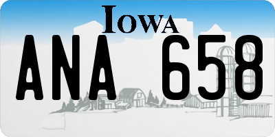 IA license plate ANA658