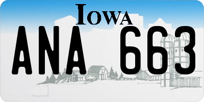 IA license plate ANA663