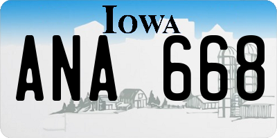 IA license plate ANA668