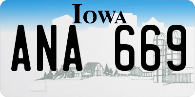 IA license plate ANA669
