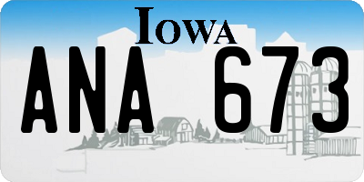 IA license plate ANA673