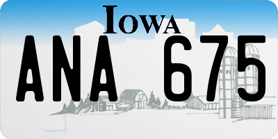 IA license plate ANA675