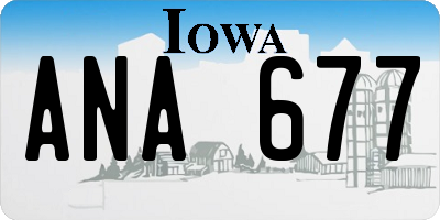 IA license plate ANA677