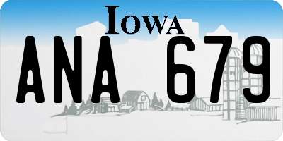 IA license plate ANA679