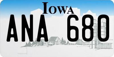 IA license plate ANA680
