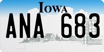 IA license plate ANA683