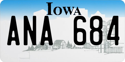 IA license plate ANA684