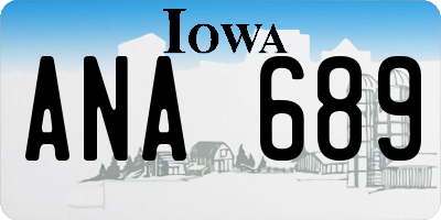 IA license plate ANA689