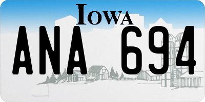 IA license plate ANA694