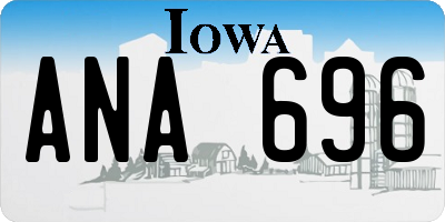 IA license plate ANA696