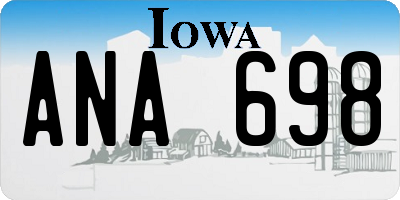 IA license plate ANA698