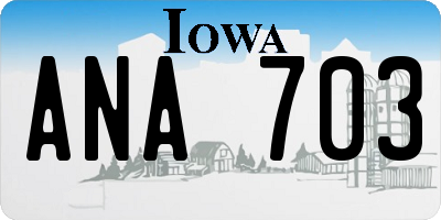 IA license plate ANA703