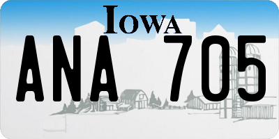 IA license plate ANA705