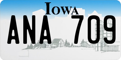 IA license plate ANA709