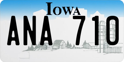 IA license plate ANA710