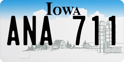 IA license plate ANA711