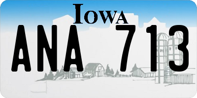 IA license plate ANA713