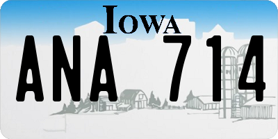 IA license plate ANA714