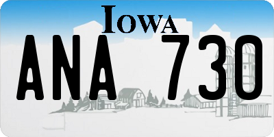 IA license plate ANA730