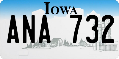 IA license plate ANA732