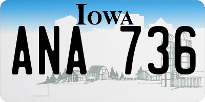 IA license plate ANA736