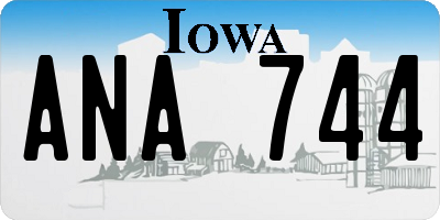 IA license plate ANA744