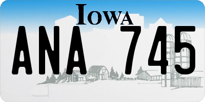 IA license plate ANA745