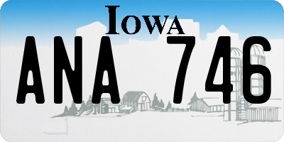 IA license plate ANA746