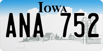 IA license plate ANA752
