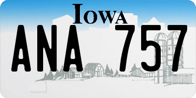 IA license plate ANA757