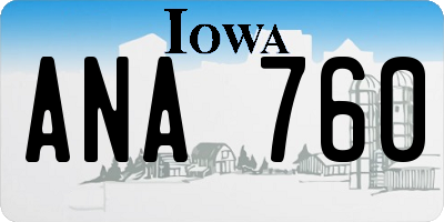 IA license plate ANA760