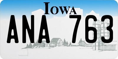 IA license plate ANA763