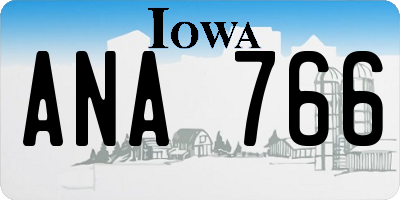 IA license plate ANA766