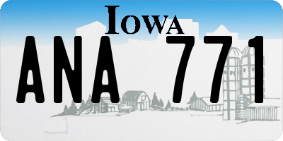 IA license plate ANA771