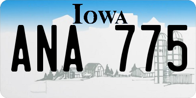 IA license plate ANA775