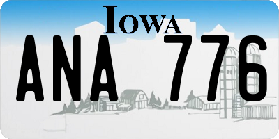 IA license plate ANA776